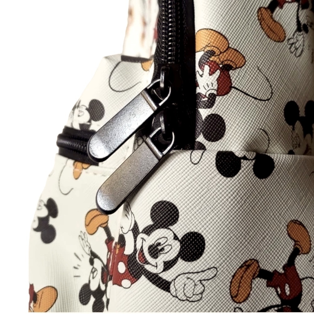 DISNEY x BIOWORLD Mini Backpack Mickey Mouse Print Ivory 11” x 9.5” NWT - Picture 3 of 11